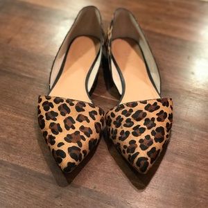 J.Crew Zoe leopard d’Orsay flat, size 10